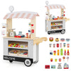 Kids Snacks and Sweets Food Cart Toy Cart Play Set with POS Machine-Grey