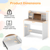 Kids Study Desk Student Writing Table with Cork Bulletin Board-White