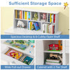 Kids Study Desk and Chair Set with Hutch and Storage Cabinet-White