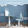 Kid's Study Desk and Chair Set with Tilt Desktop and Footrest Bar-Blue