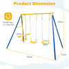 Heavy-Duty Kids Playset with 2 Swing Seats and 2 Glider Seats for Children 3-12 Years Old-Blue