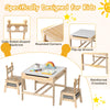 Kids Table and Chairs 4 in 1 Wooden Activity Desk Set (Robot Shape)-Grey