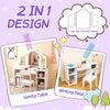 Kids Vanity Set with Tri-Folding Detachable Mirror-White