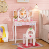 2-in-1 Kids Vanity Table and Chair Set-White