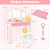 Kids Vanity Table with Mirror and Lights Princess Makeup Vanity Desk-White