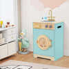 Kids Washer Playset Toy Washing Machine with Laundry Detergent-Blue