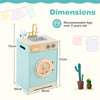 Kids Washer Playset Toy Washing Machine with Laundry Detergent-Blue