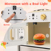 Kids Wooden Kitchen Playset Pretend Play with Chalkboard and Ice Maker-White