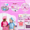 Kids Wooden Kitchen Playset with Oven and 13-Pieces Cookware