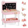 Kids Wooden Play Workbench with Blackboard and Tool Parts Set-Pink