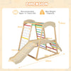 6-in-1 Indoor Jungle Gym Kids Wooden Playground Climber Playset-Multicolor