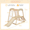 6-in-1 Indoor Jungle Gym Kids Wooden Playground Climber Playset-Natural