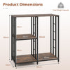 Kitchen Baker's Rack Mini Fridge Stand Table with 4 Shelves-Rustic Brown