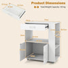 Kitchen Island Cart with Storage Rolling Kitchen Island on Wheels-White