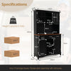 Kitchen Cupboard with Adjustable Shelves and Drawers-Black