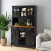 Kitchen Cupboard with Adjustable Shelves and Drawers-Black
