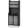 Kitchen Pantry Storage Cabinet with Large Countertop-Black