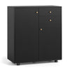 Kitchen Sideboard Buffet Cabinet with 3 Adjustable Shelves-Dark Grey