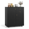 Kitchen Sideboard Buffet Cabinet with 3 Adjustable Shelves-Dark Grey
