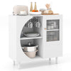 Kitchen Sideboard with Glasses Holder-White