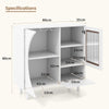 Kitchen Sideboard with Glasses Holder-White