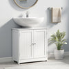 kleankin 60x60cm Under-Sink Storage Cabinet w/ Adjustable Shelf Handles Drain Hole Bathroom Cabinet Space Saver Organizer White