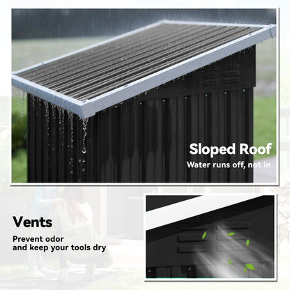 Outsunny Outdoor Storage Shed with Sloping Roof in Dark Grey