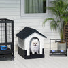 PawHut Plastic Dog Kennel with Windows, for Garden Patio, Miniature Dogs, 64.5 x 57 x 66cm - Grey