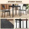 HOMCOM 3 Piece Space-Saving Kitchen Table and Chairs, Dining Table Set for 2 with Metal Legs, Black Wood Effect