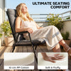 Outsunny Patio Chair Cushions Set of 4, Waterproof Non-Slip Lounge Chair Cushions, 112x53cm, Dark Grey