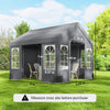 Outsunny 3 x 3 m Party Tent, Outdoor Canopy Tent Shelter with Removable Sidewalls, 4 Zipped Doors, for Parties, Wedding, Grey