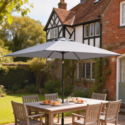 Outsunny Garden Parasol in Light Grey