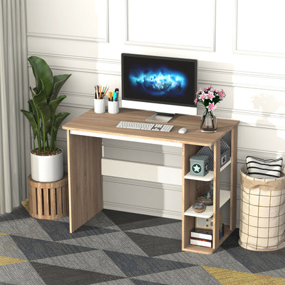 HOMCOM Computer Desk in Oak and White