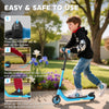 HOMCOM Electric Scooter, 120W Motor E-Scooter, Adjustable Height, Rear Brake for Ages 6+ Years - Blue