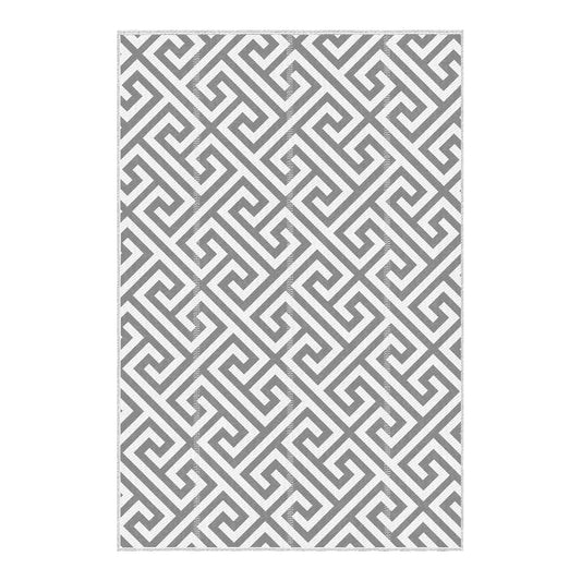 Outsunny Outdoor Rug in Light Grey and White