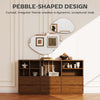 HOMCOM Set of 2 Pebble-Shaped Wall Mirror - Black