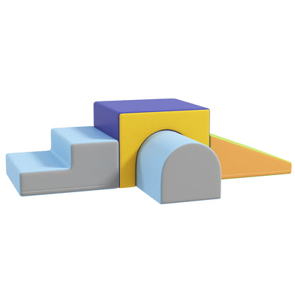 HOMCOM 4-Piece Soft Play Set for Toddlers, Multicoloured