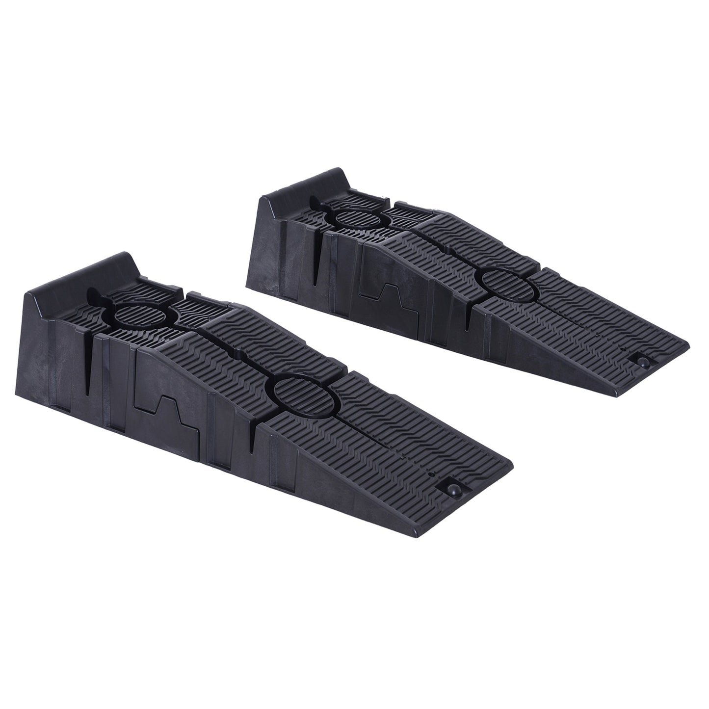 DURHAND 2 Pieces Car Ramps Heavy Duty 2.5 Ton Motorhome Levelling Ramps, Plastic Garage Workshop Car Lift, Portable Automotive Vehicle Campervan Car Ramp, Black
