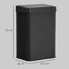 HOMCOM 40L Sensor Bin with Soft-Close Lid, Stainless Steel Automatic Touchless Motion Sensor Kitchen Bin, Black