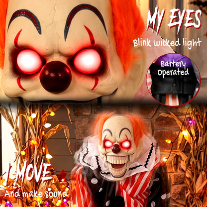 HOMCOM Animated Clown Halloween Decoration in Multi-coloured