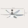 HOMCOM Set of 2 Reversible Ceiling Fan with Light, 6 Blades Indoor Modern Mount LED Lighting Fan with Remote Controller, for Bedroom, Living Room, Silver