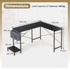 L Shaped Office Desk with Drawer Reversible Corner Computer Desk-Black