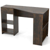 L-Shaped Computer Desk with Storage and Open Shelves for Living Room Bedroom-Rustic Brown