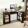 L-Shaped Computer Desk with Storage and Open Shelves for Living Room Bedroom-Rustic Brown