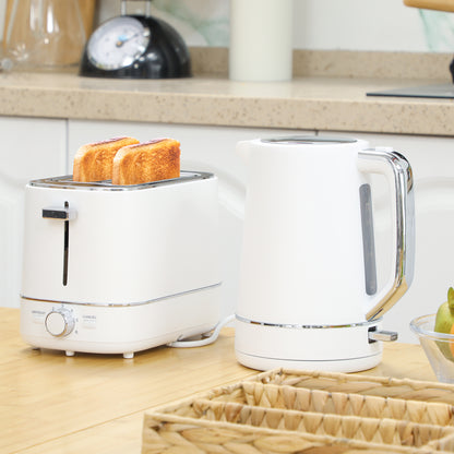 HOMCOM Kettle and Toaster Set in White