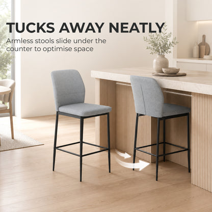HOMCOM Modern Tall Chairs in Grey