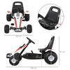 HOMCOM Kids Children Pedal Go Kart Manual Ride On Car w/ Brake Gears Steering Wheel Adjustable Seat 4 Smooth Wheels Racing-Style White 104 x 66 x 57 cm