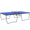 SPORTNOW 9FT Folding Tennis Table, with 8 Wheels, for Indoor Use, Blue