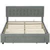 HOMCOM King Size Ottoman Bed Frame, with Front Drawer - Grey