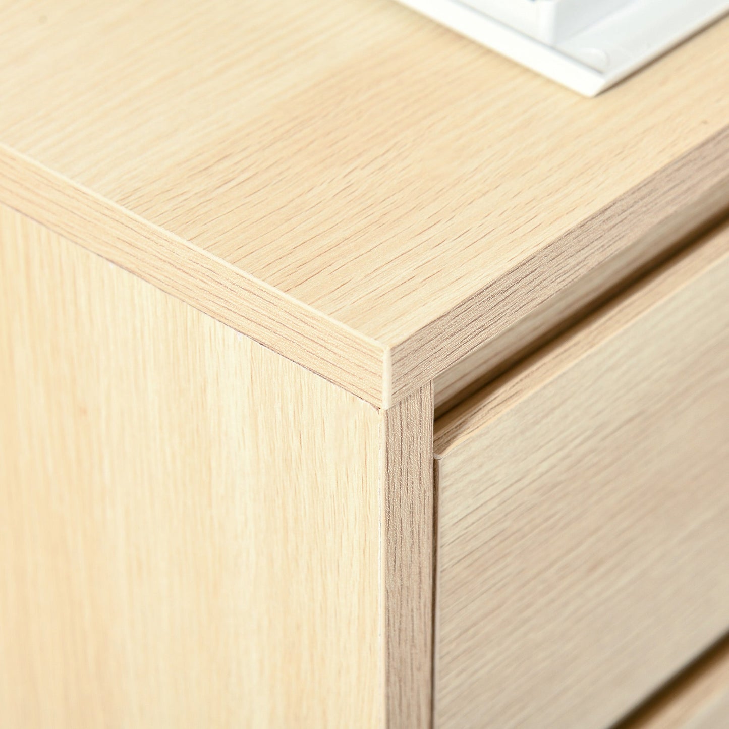 HOMCOM Four-Drawer Office Filing Cabinet, with Wheels - Natural
